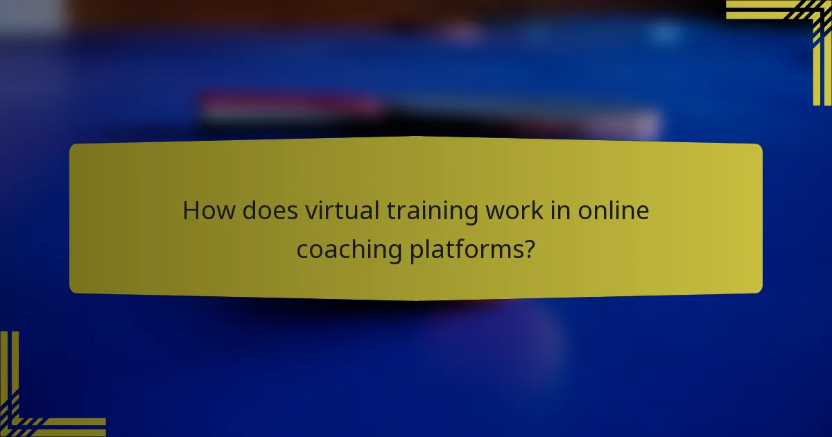 How does virtual training work in online coaching platforms?