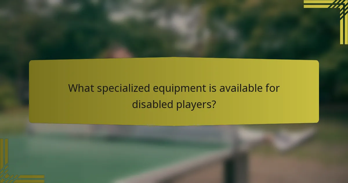 What specialized equipment is available for disabled players?