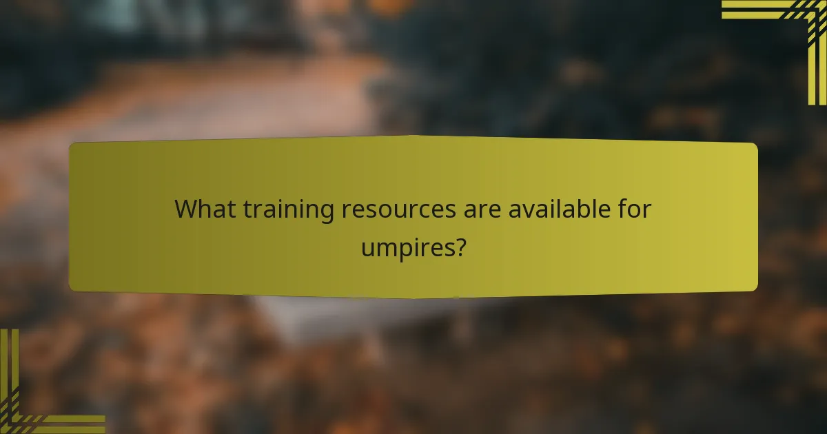 What training resources are available for umpires?