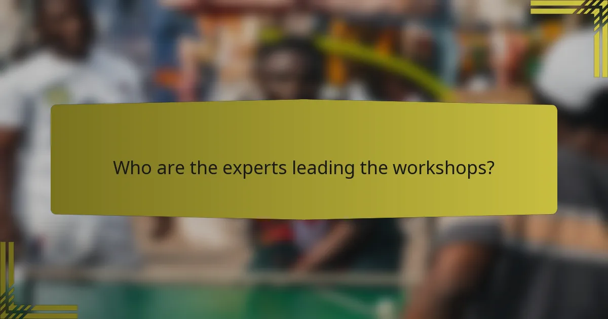Who are the experts leading the workshops?